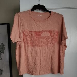 Old Navy Peach Floral 'Here Comes The Sun' Graphic Tee